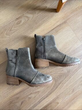 Sorel Ankle Bootie with Stacked Heel